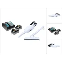 Makita DCL 181 FRT W Aspirateur sans fil 18 V blanc + 2x Batteries 5,0 Ah + Chargeur