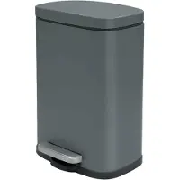 Spirella poubelle cosmétique 12 litres en inox avec abaissement automatique et seau intérieur "Akira" Poubelle de salle de bain Softclose poubelle grise mate