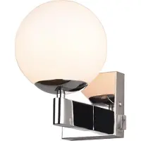 TRIO Applique Kula luminaire chromé avec verre blanc