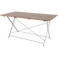 Inda Table de brasserie Table de jardin pliante acacia acier 120x60cm
