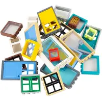LEGO Fenêtres et portes Mélange pour maison, bâtiment NOUVEAU Quantité 25x - Chaque mélange est composé individuellement
