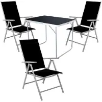 Mojawo set de camping 4 pièces table de camping + 3 chaises de camping chaise pliante
