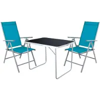 Mojawo set de camping 3 pièces table de camping + 2 chaises de camping chaise pliante