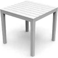 Mojawo Table de jardin blanche 78x78x72cm aspect bois
