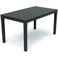 Inda Table de jardin rectangulaire moka 138x80x72cm imitation bois