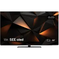 LOEWE We. SEE TV OLED 55 pouces, Ultra HD, Smart TV, HDR, Dolby Vision, Dolby Atmos, barre de son 60W, pied de table pivotant, AirPlay, HDMI 2.1, fin