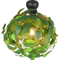 Reality Suspension LEAVY verte et noire, 1xE27x28W, plastique, dimensions : 58x38x38 cm, IP20,