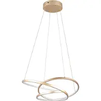 TRIO Suspension LED DARVIN dorée 34 W, nuances de blanc, 4500 lm, métal, dimensions : 150 x 64 x 49 cm, IP20,