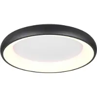 TRIO Luminaires - Plafonnier moderne I Lampe de plafond I Lampe I Luminaire Noir 60 cm avec LED à intensité variable - Cardona - Métal rond - Compatible LED (non remplaçable) LED