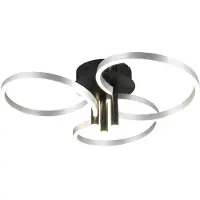 TRIO Plafonnier LED courbé Caruso Acier inoxydable - Ø 65,5 cm