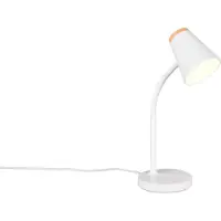TRIO Lampe de table LED, blanc, bras flexible, H 36 cm