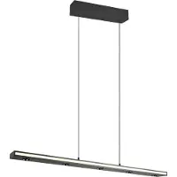 TRIO Suspension LED, noir mat, intensité lumineuse variable, up and down, H 200 cm