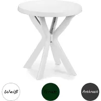 Inda Table de jardin Table de balcon en plastique ronde Ø70xH72cm