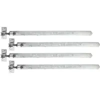 Alberts Charnière de magasin 868079, droite, extrémité arrondie, réglable sur 30 mm, galvanisée à chaud, 660 x 40 mm, lot de 4