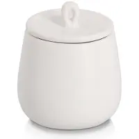Zeller Present Boîte à épices 220 ml céramique ø 8.5x10 cm, Boîte de conservation, Blanc