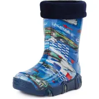 Ladeheid Bottes en caoutchouc doublées pour enfants (filles et garçons) Swk 05 (bleu voiture, 21/22 EU)