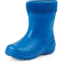 Ladeheid Enfants Filles Garçons Bottes de pluie fourrées Eva Thermo poids plume KL050 (bleu, 23 UE)