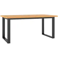 IMS Helvetia Table de salle à manger Halle / Table de cuisine 170-220 x 90 cm, chêne noir Wotan, à rallonges
