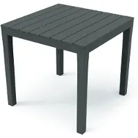 Mojawo Table de jardin anthracite 78x78x72cm imitation bois