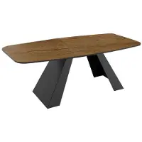 Feldmann-Wohnen Table de salle à manger Myron, table de cuisine avec rallonge, dimensions 160x80x76 cm, chêne Lefkas foncé