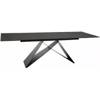 Feldmann-Wohnen Table de salle à manger, table sur colonne, Westin, en céramique, couleur et taille au choix, extensible, finition rouille, aspect mat