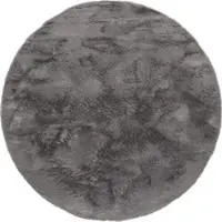 Tapis.fr Tapis en fourrure Fluffy anthracite 120 cm rond