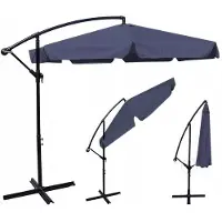 Ekspand | Parasol grand 350 cm - Gris - Avec système de sélection - Idéal pour balcon et jardin
