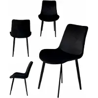 Ekspand | Chaise en velours LR800 - Noir - Rembourré, Design moderne, Confortable, Style industriel