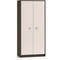 Feldmann-Wohnen Armoire Avante, 89x52x195 cm, imitation chêne "Windmill" foncé, finition laquée "Cashmere", 2 portes