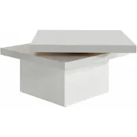 Feldmann-Wohnen Table basse table de salon 67x67cm plateau tournant blanc