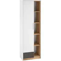 Feldmann-Wohnen Armoire Torino pour chambre à coucher, blanc chêne Castello graphite, largeur au choix