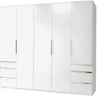 Wimex Armoire Level Armoire à portes battantes avec tiroirs Finition au choix blanc