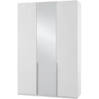 Wimex Armoire New York B, armoire de chambre à coucher avec miroir, disponible en blanc