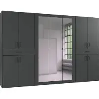 Wimex Armoire Tibet Armoire à portes battantes Finition au choix avec graphite miroir