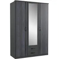 Wimex Armoire à portes battantes Duo-2, finition au choix : graphite / imprimé numérique aspect acier