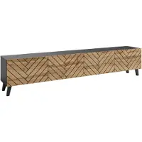 Feldmann-Wohnen Meuble TV bas Phuket 190 x 32 x 39 cm, MDF, 4 portes, couleur au choix