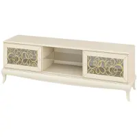 Feldmann-Wohnen Meuble TV bas Harmonie 181 x 45 x 59 cm, couleur crème, 2 portes