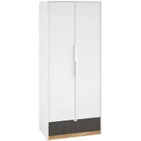 Feldmann-Wohnen Armoire Torino pour chambre à coucher, blanc chêne Castello graphite, largeur au choix