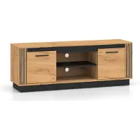 Feldmann-Wohnen Commode Urso, meuble TV 150 x 40 x 55 cm, chêne noir Gold Craft, 2 portes