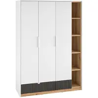 Feldmann-Wohnen Armoire Torino pour chambre à coucher, blanc chêne Castello graphite, largeur au choix