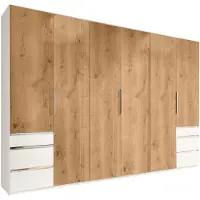 Wimex Armoire Level à portes battantes et tiroirs, finition au choix : blanc / chêne planches