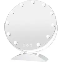 Supfine Miroir cosmétique avec éclairage 11 LED miroir de maquillage 3 couleurs de lumière