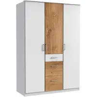 Wimex Armoire Click pour chambre à coucher avec tiroirs, finition au choix : chêne planches / blanc