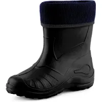 Ladeheid Enfants Filles Garçons Bottes de pluie thermo Eva doublées KL058 (Noir, 24)