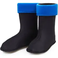 Ladeheid Chaussettes chaudes pour bottes en caoutchouc pour filles et garçons, chaussons intérieurs pour les modèles LA-KL-EVA-Kids, KL050 et KL045 (bleu, taille 31 EU)