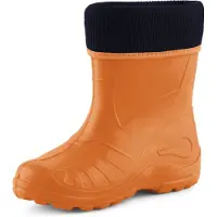 Ladeheid Enfants Filles Garçons Bottes en Caoutchouc Thermo Eva Doublées KL058 (Orange, 27)