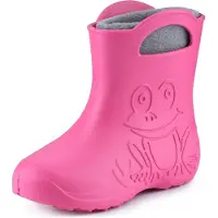 Ladeheid Eva Enfants Garçons Filles Bottes de pluie fourrées LA-CA-03 (rose/gris, 34/35 UE)
