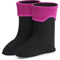 Ladeheid Enfants Filles Garçons Chaussettes Chauffantes pour Bottes de Caoutchouc LA-861 (Rose, 28/29 EU)