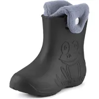Ladeheid Eva Enfants Garçons Filles Bottes de pluie fourrées LA-CA-04 (Carbone/Gris, 30/31 EU)