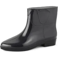Ladeheid Bottes courtes en caoutchouc pour femmes LAZT201801 (noir/noir, 37 UE)